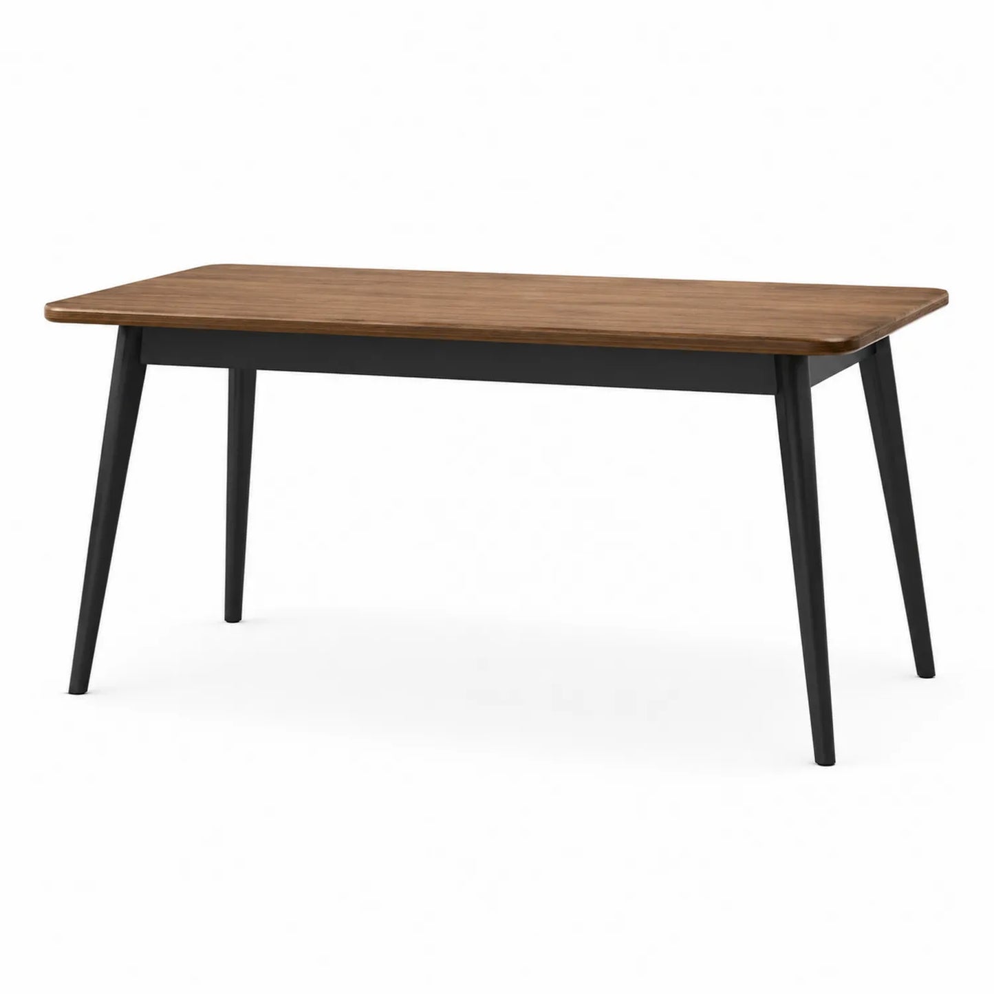 Stół do jadalni 140 x 80 x 75 cm blat drewniany nogi metalowe czarne prostokątny