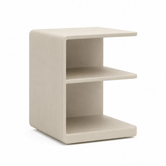 Szafka nocna prostokątna 45 x 40 x 55 cm z MDF beżowa z otwartymi półkami bez szuflad