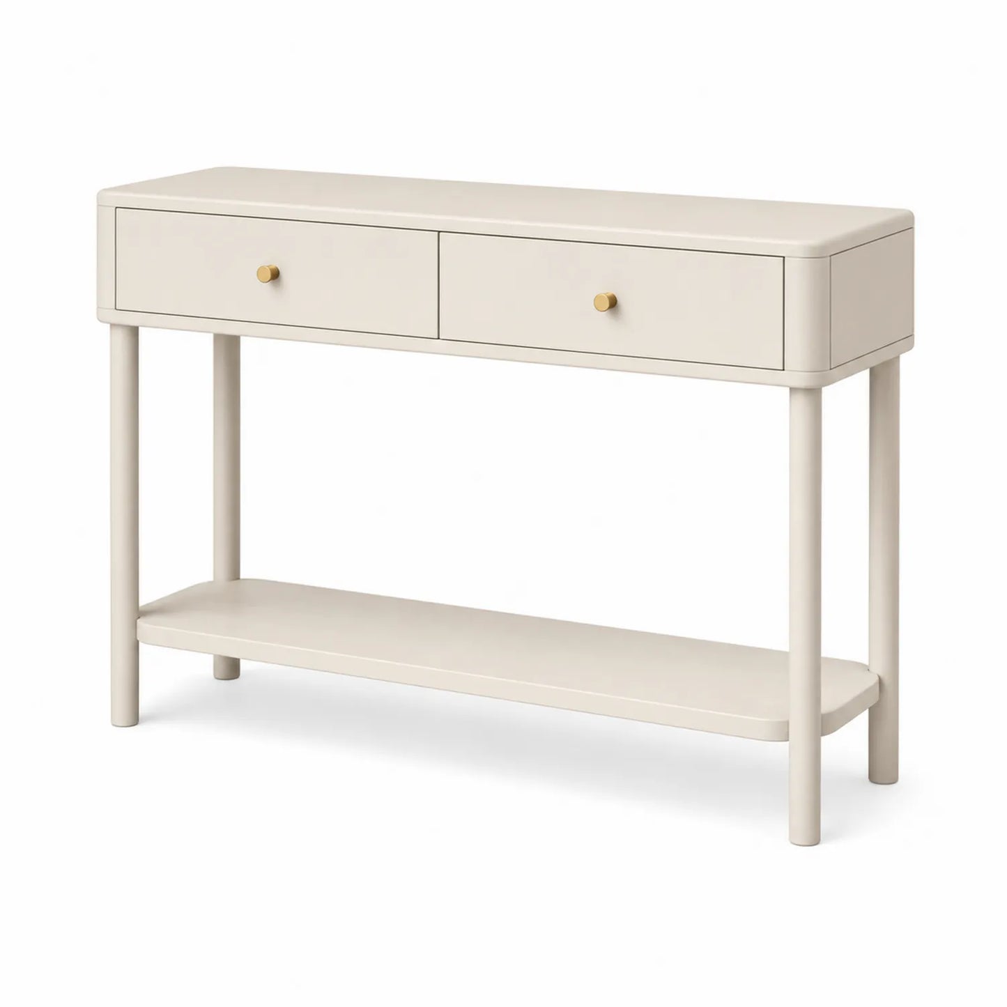 Konsola do przedpokoju 100 x 30 x 80 cm MDF beżowa z 2 szufladami i półką dolną
